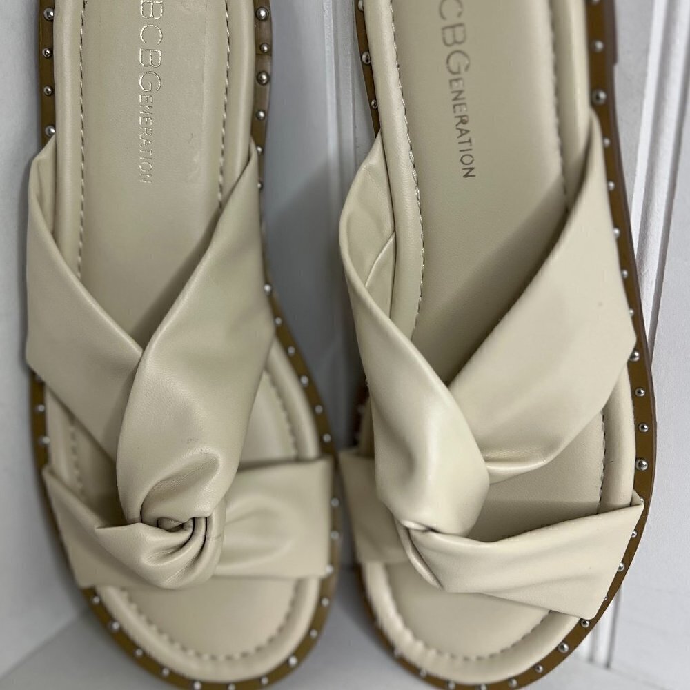 BCBGeneration Womens Zexanna Open Toe Studded Slides
